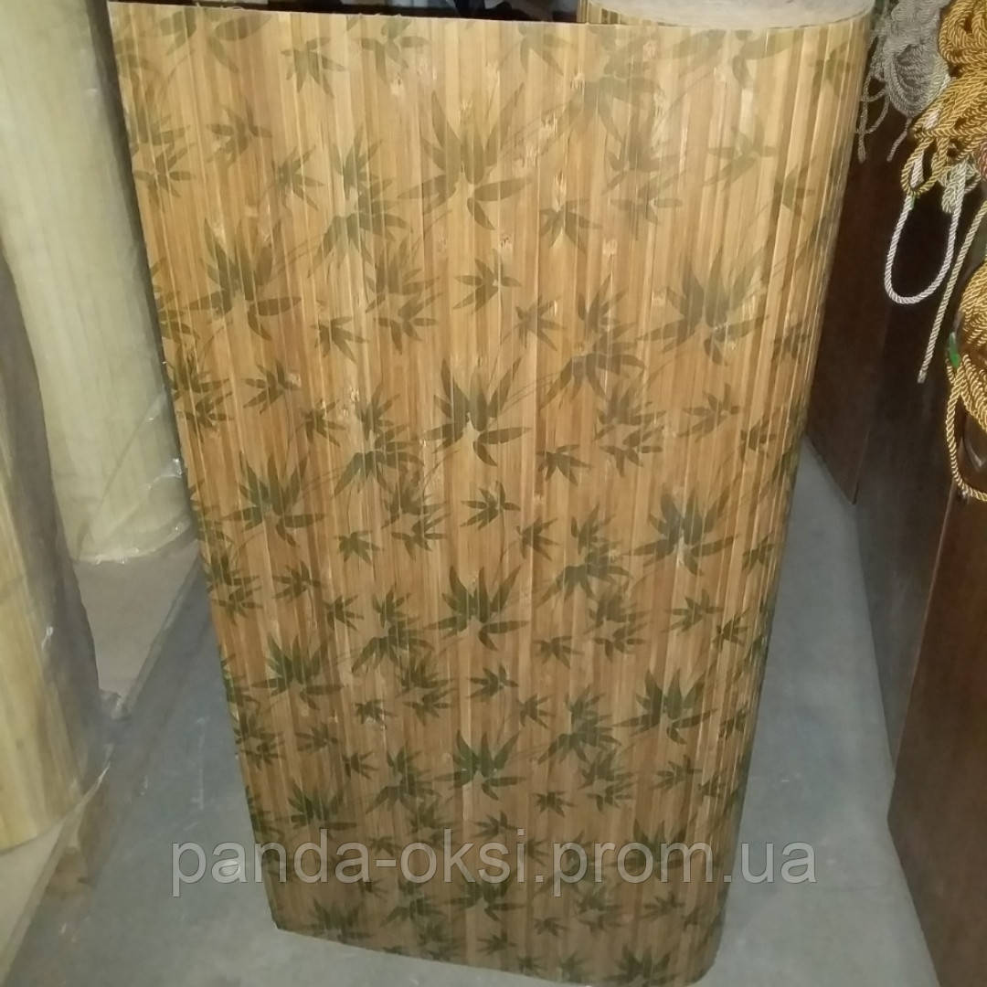 У межах відрізка 2 м.п/Бамбукові шпалери "Листяча бамбука", п,8 мм, висота рулону 0,9 м, фото 1