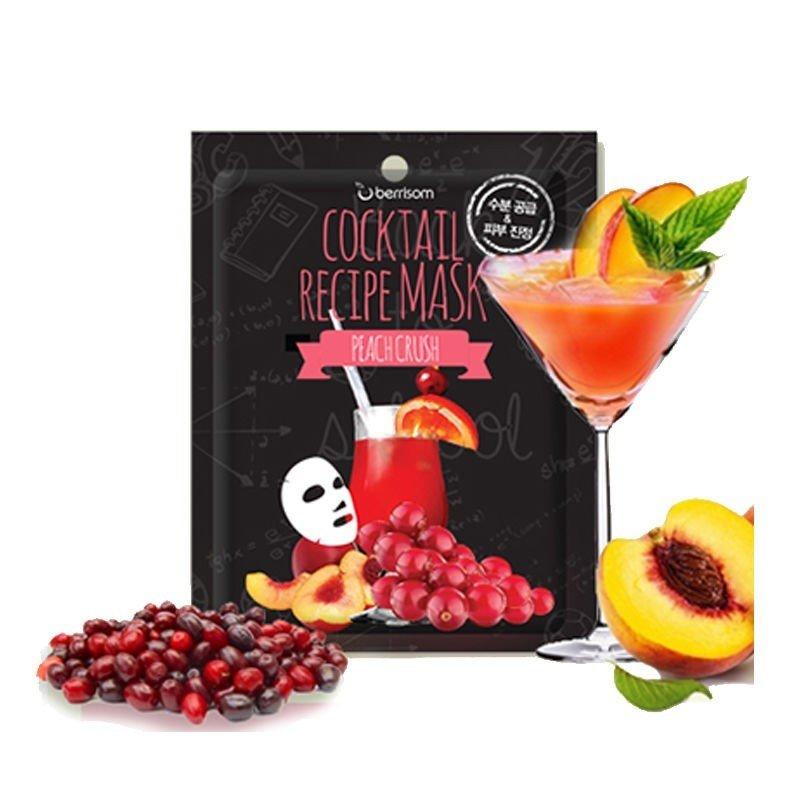 Зволожувальна тканинна маска для обличчя Berrisom Cocktail Recipe Mask Peach Crash (персик краш) 20 мл