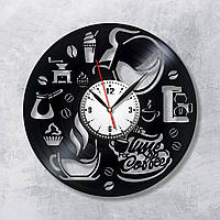 Часы для любителей кофе Чашка кави Аппараты для кофе Аксессуары для кофе Кафемания часы Винил на стене 30 см