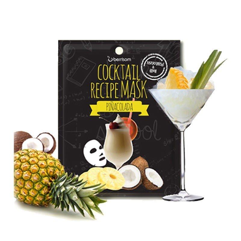 Зміцнювальна тканинна маска для обличчя Berrisom Cocktail Recipe Mask Pina Colada (піна колада) 20 мл