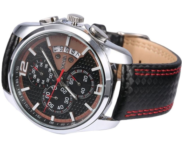Skmei 9106 spider черные с красным мужские классические часы