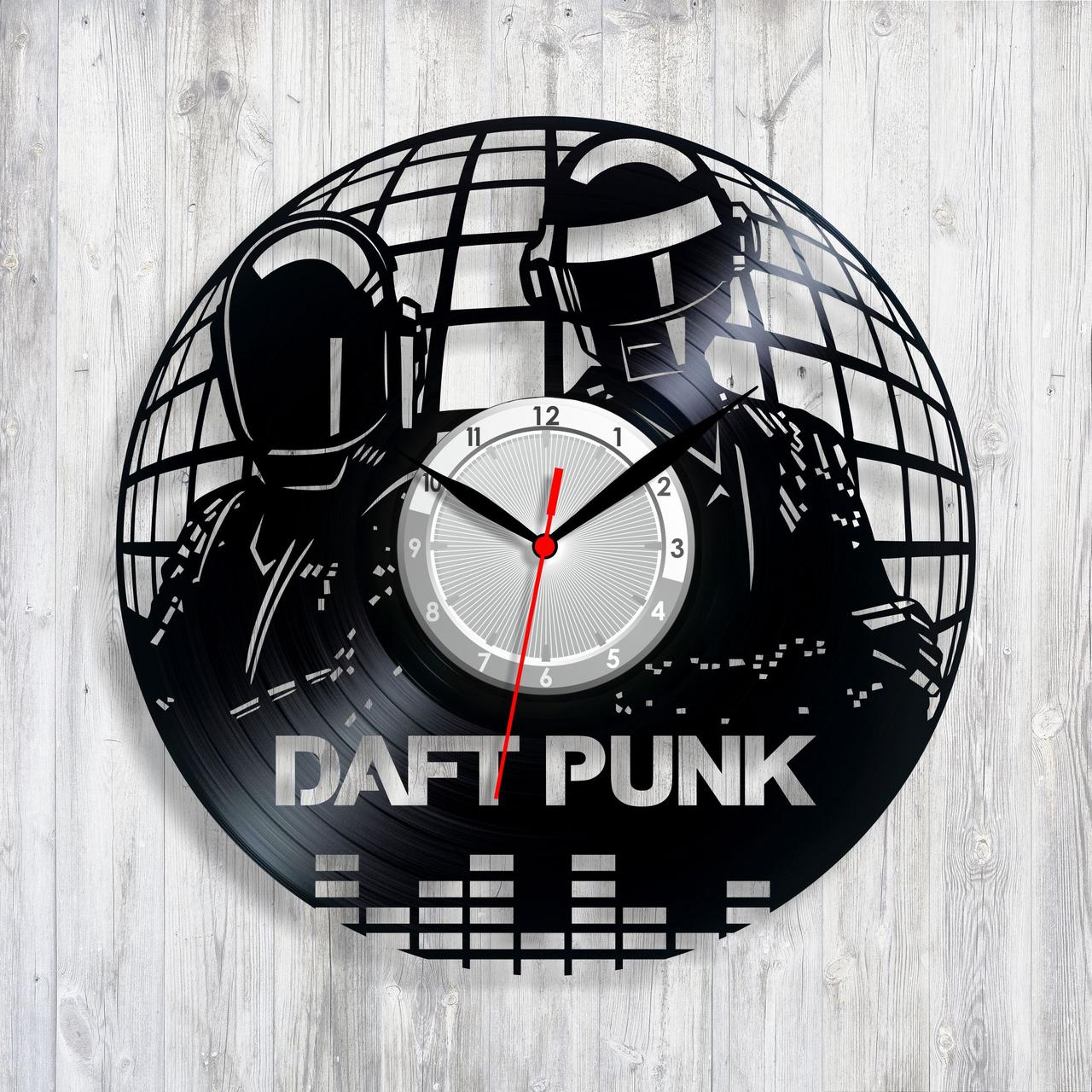 Daft Punk годинник серпанковий дует Музика годинник Концептуальний годинник Годинник в інтер'єр Дафт Панк обличчя Матеріал вініл