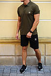 Чоловічий літній комплект шорти та футболка поло Adidas (Адідас), фото 4