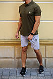 Чоловічий літній комплект шорти та футболка поло Adidas (Адідас), фото 7