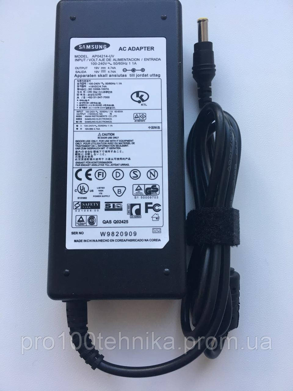 Блок живлення для ноутбука Samsung 19 V 4.74 A 90 W 5.5*3.0 mm