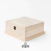 Заготовка дерев'яної  липової скриньки STRYI для різьблення та декупажу 240х240мм, фото 3