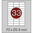 Набор этикеток самоклеящихся 100 листов А4 (33 шт на листе) 70,5х25,4мм