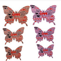 Наклейка на стіну "12 шт. 3D метелики наклейки "love", фото 2