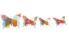 Наклейка на стіну "12 шт. 3D метелики наклейки "кольорові трикутники"