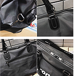 Містка тканинна спортивна сумка унісекс чорна, гурт, фото 3