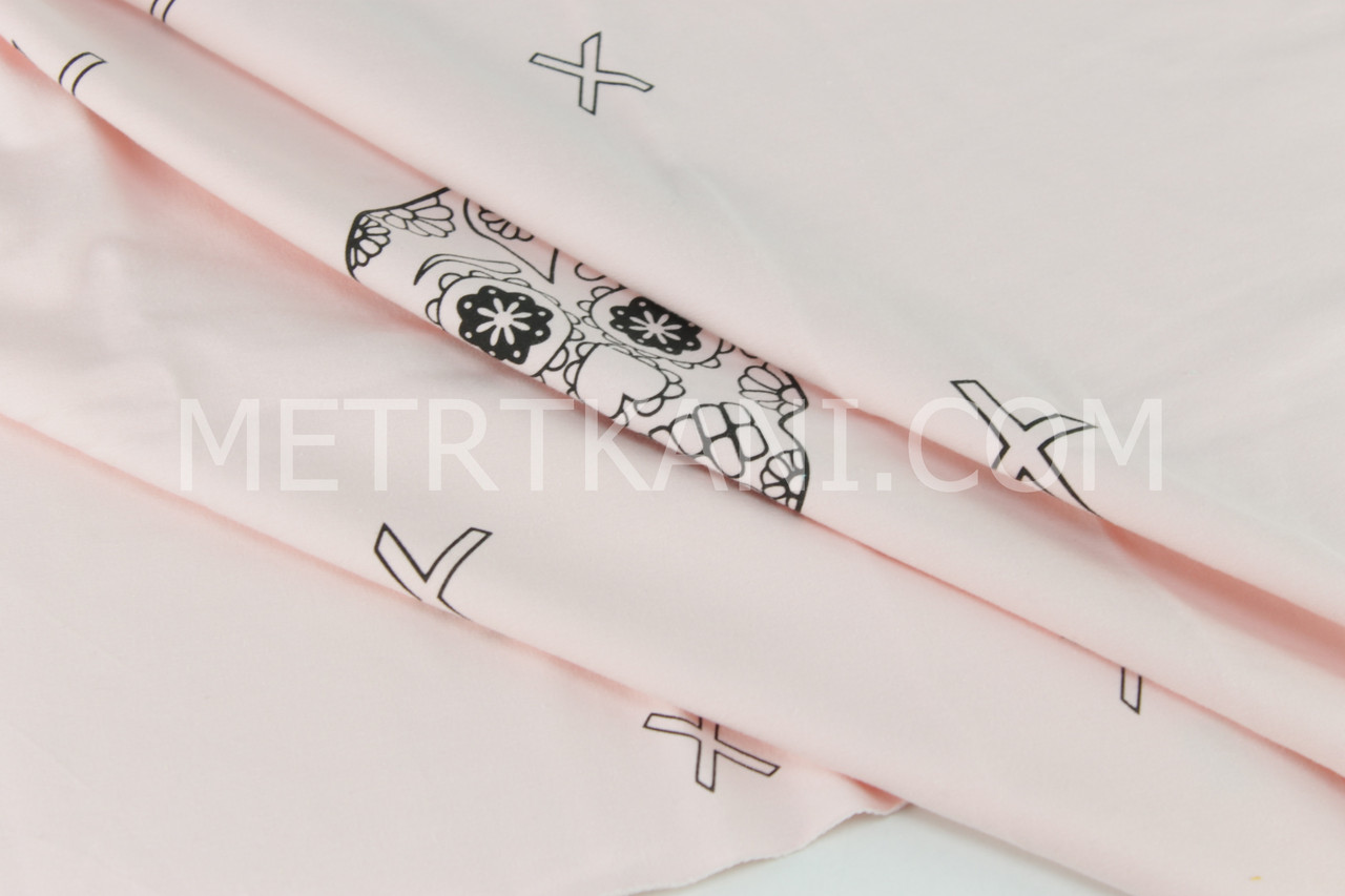 Лоскуток.  Панель "Череп" світло-рожева 47*67 см, фото 1