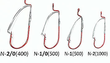 Крючок красный пружина 1/0