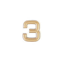 Номер на дверь Larvij цифра 3 матовое золото. Номер из пластика (LNP4MG#3)