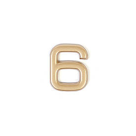 Номер пластиковий на двері Larvij цифра 6 матове золото (LNP4MG#6)
