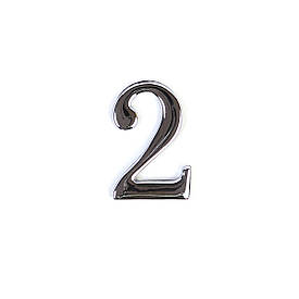 Номер на двері з цинку Larvij цифра 2 Хром (LNZ4 CP #2)