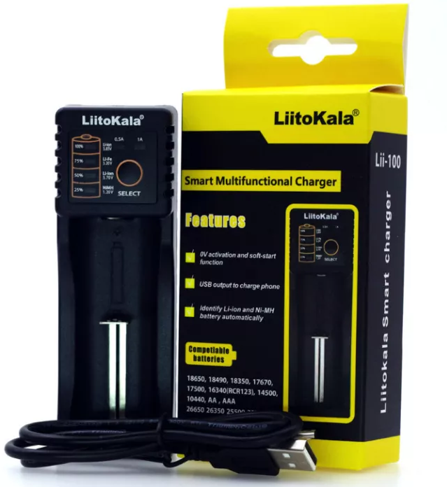 Зарядний пристрій 18650 LiitoKala Li-ion + PowerBank