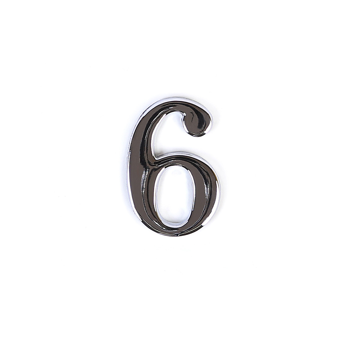 Номер на дверь из цинка Larvij цифра 6 Хром (LNZ4 CP #6)