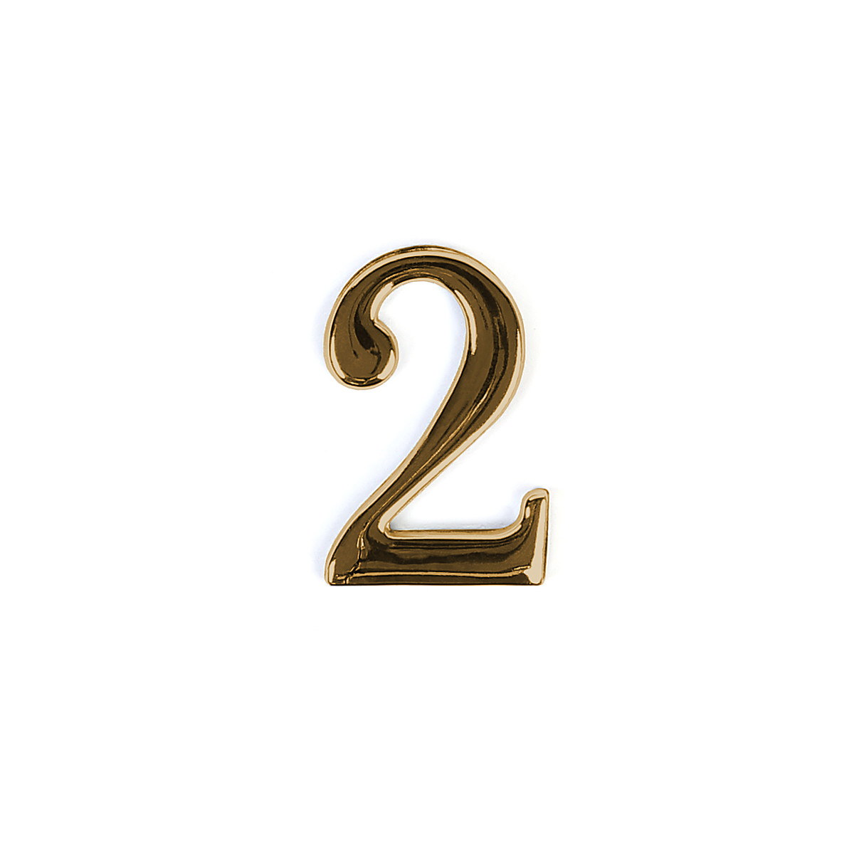Номер на двері з цинку Larvij цифра 2 Золото (LNZ4 GP #2)