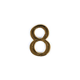 Номер на двері з цинку Larvij цифра 8 Золото (LNZ4 GP #8)