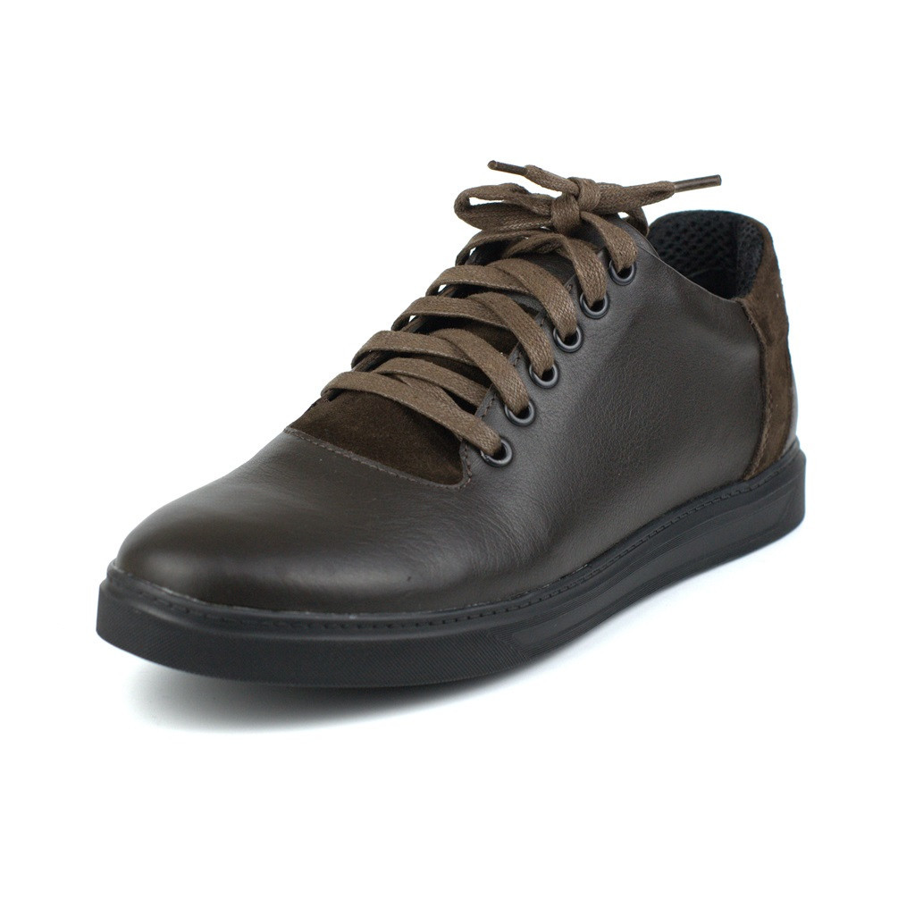 Класичні кросівки, кеди коричневі шкіряні чоловіче взуття великих розмірів Rosso Avangard Sniker Brown BS, фото 1