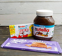 Kinder шоколад 100г Nutella шоколадно горіхова крем паста 1кг Milka шоколад 270г Акція