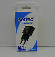 Сетевое зарядное устройство Sertec 5v 2.1a USB в коробке