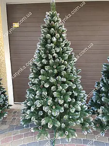 Ялинка Кармен з сріблястими шишками і перлами 2.20 м