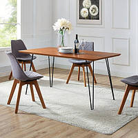 Стол обеденный "Ros", 140*70 см,стол на металлическом подстолье, деревянный стол, стол для дома