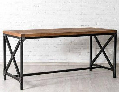 Стіл обідній "Мандей", дерев'яний стіл на металлокаркасе, стіл на металевому подстолье, великий стіл