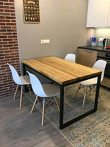 Стіл обідній "Моріс", стіл для кухні, стіл для їдальні, дерев'яний стіл на металевому подстолье, корпусі