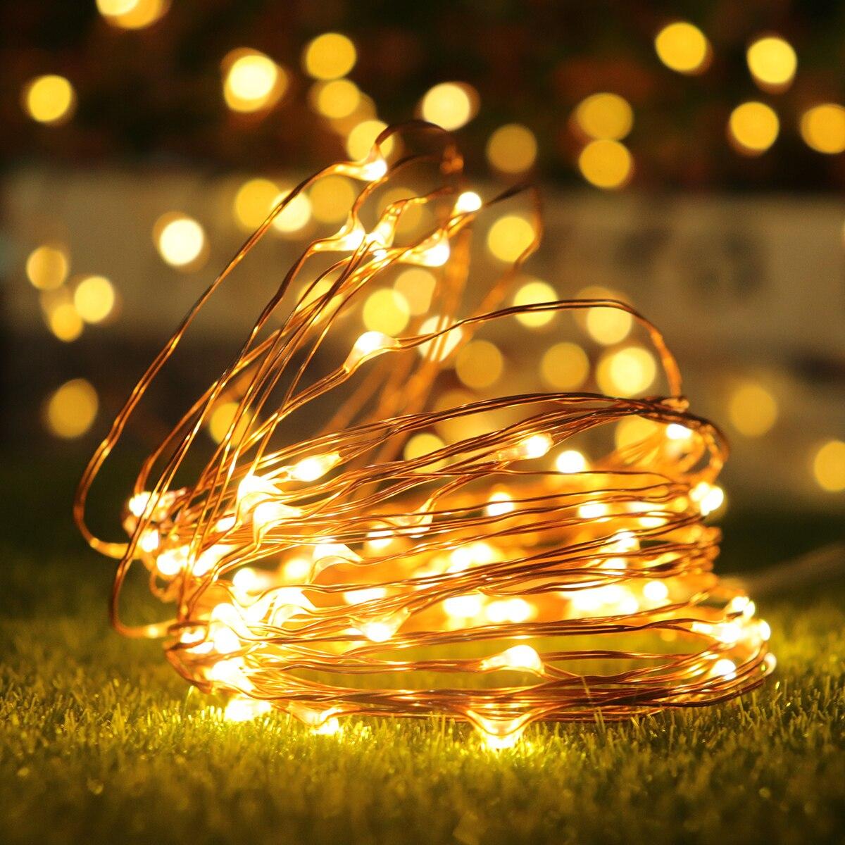 Гірлянда Роса 20 метрів 200 led від USB | Срібний кабель | 8 режимів, фото 1