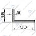 Кутник алюмінієвий 30х15х2 мм анодований ОН-113 (БПО-0915), фото 2