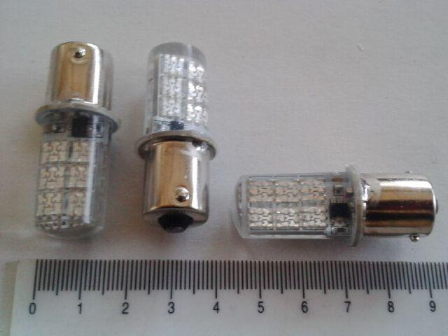 Лампа-світлодіод с/ц 12V P21W 1156 12SMD (50 х 50) у силіконі червона моргюча