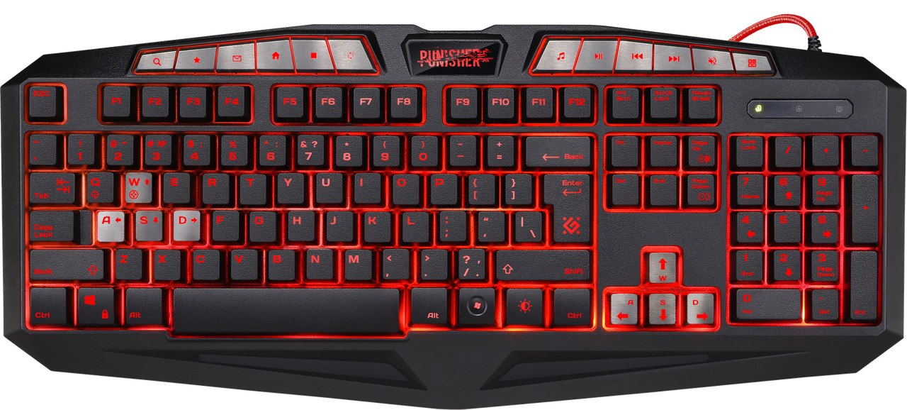 Ігрова клавіатура Defender Punisher GK-130DL UK,7-ми кольоровий,19 Anti-Ghost