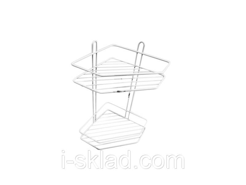 Поличка 2-ярусна кутова Біла Ребро