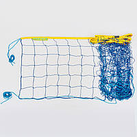 Сетка для волейбола Эконом15 (PP 2,5мм, р-р 9x0,9м, ячейка 15x15см, шнур натяжения, прорезин.ткань )