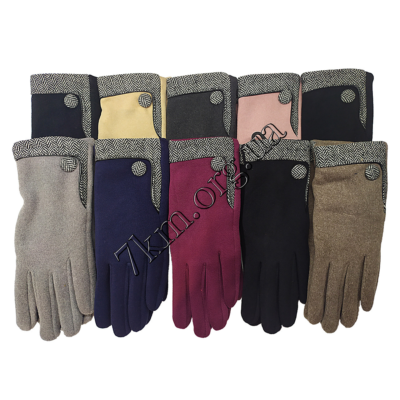 Перчатки женские на меху Корона Оптом 7821-5, фото 1