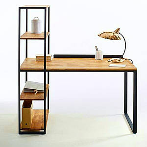 Стіл офісний "Моменто", стіл письмовий, стіл письмовий з натурального дерева на металевому подстолье