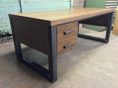Офисный стол "Рона", стол письменный, стол для офиса, офисный деревянный стол, стол на металлическом подстолье