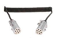 Спиральный кабель прицепа со штекерами 7 PIN Type S TRUCKLIGHT EURO6 алюминий (ISO 3731)