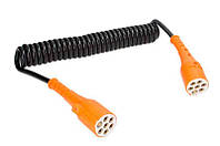 Спиральный кабель прицепа со штекерами 7 PIN Type S TRUCKLIGHT 3,5 м пластик (ISO 3731)