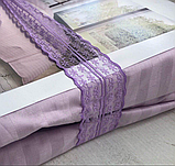 Постільна білизна сімейний комплект "Еліт" (12964) кольоровий страйп-сатин люкс, фото 4