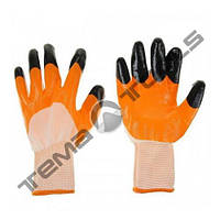 Перчатки прорезиненные оранжевые "Черный палец"