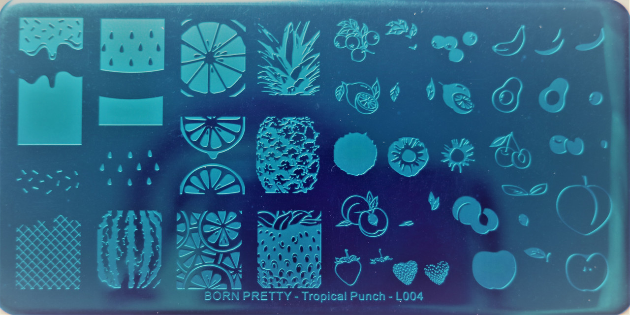 Пластина для стемпінгу дизайн на нігтях BORN PRETTY Tropical Punch-L004, фото 1