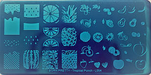 Пластина для стемпінгу дизайн на нігтях BORN PRETTY Tropical Punch-L004