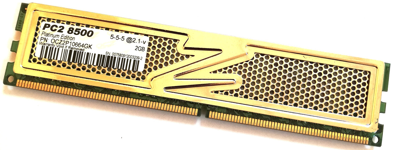 Игровая оперативная память OCZ Platinum DDR2 2Gb 1066MHz PC2 8500U CL5 2.1V (OCZ2P10664GK) Б/У