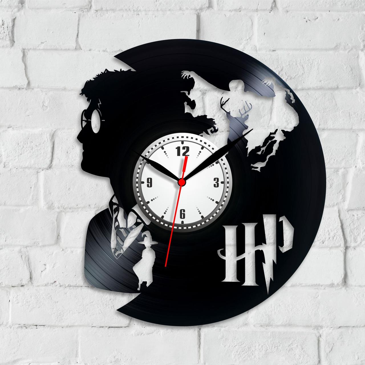 Гаррі Поттер Годинник із вінілу Профіль Гаррі Годинник HP Годинник для шанувальників фільму Кварцовий годинник Розмір годинника 30 см, фото 1