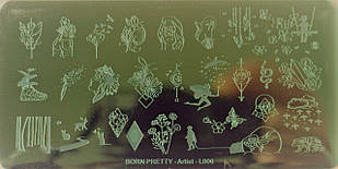 Пластина для стемпінгу дизайн на нігтях BORN PRETTY Artist-L006