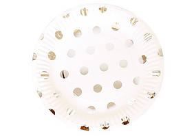 Тарілки одноразові картонні ООПТ Крапки в наборі 10шт 23,5см СР9053