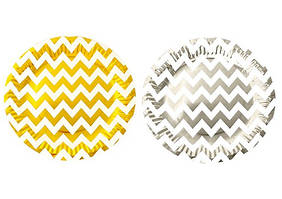 Тарілки одноразові картонні 23,5см ООПТ Зигзаги в наборі 10шт